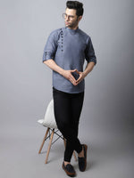 Thumbnail for Even Apparels Grey Pure Cotton Kurta With Side Placket - Distacart