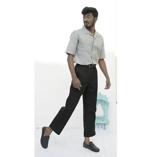 Diva Globe Grey Lapel Collar Shirt - Distacart