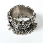 Thumbnail for Mominos Fashion Joharkamal Oxidised Silver-Plated Ghungroo Handcraft Bracelet - Design 021 - Distacart