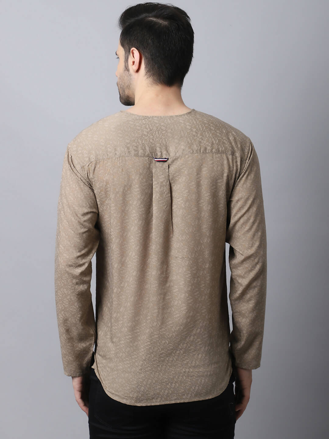 Even Apparels Beige Pure Cotton Round Neck Slit Men's Kurta - Distacart