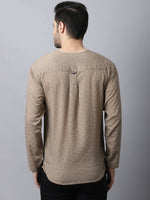 Thumbnail for Even Apparels Beige Pure Cotton Round Neck Slit Men's Kurta - Distacart