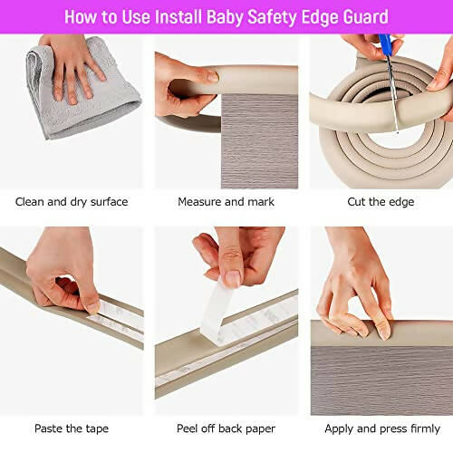Safe-O-Kid Edge Guard, Baby Proofing Edge 5 Mtr Furniture Edge Bumper Guard, Safety From Head Injury, Edge Guard For Baby/ Toddlers, White - Distacart