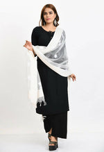 Thumbnail for Mominos Fashion Moeza Women's Orgenza All Over Chikan Work White Dupatta - Distacart
