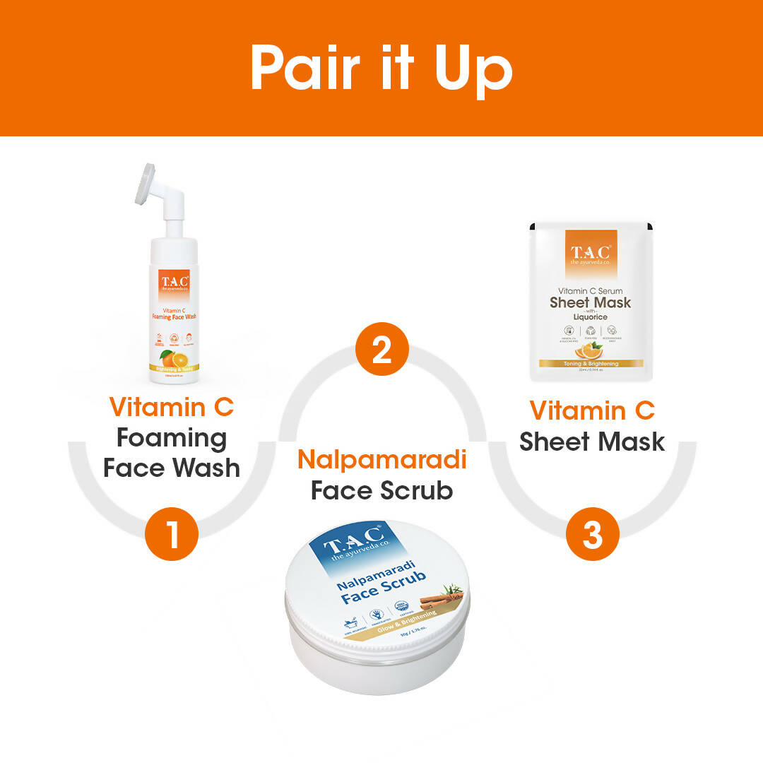 TAC - The Ayurveda Co. Vitamin C Serum Sheet Mask | Natural Skin Brightness - Distacart