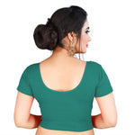 Thumbnail for Vamika Rama Green Lycra Plain Blouse - Distacart