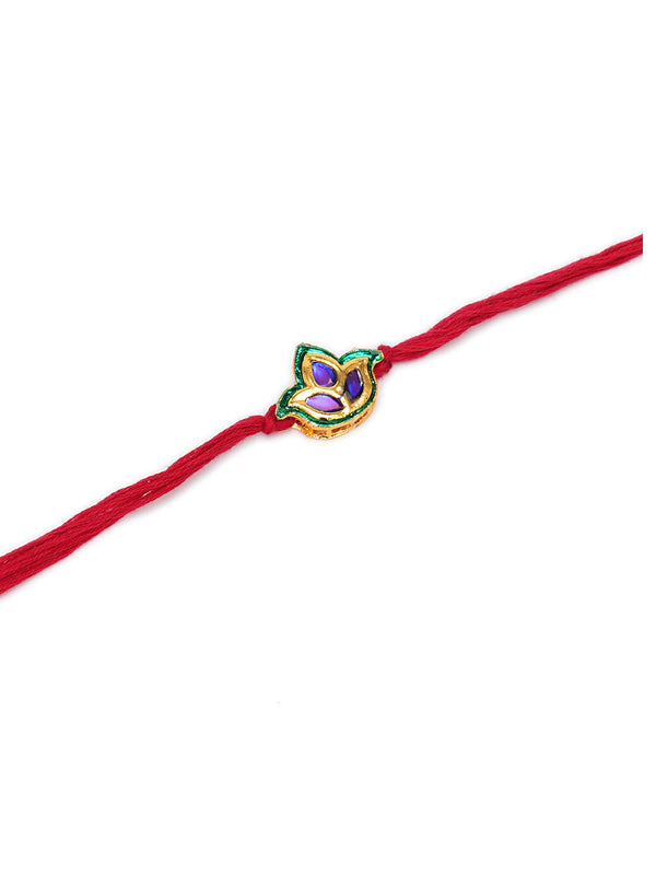 Designer kundan Rakhi - Ruby Raang - Distacart