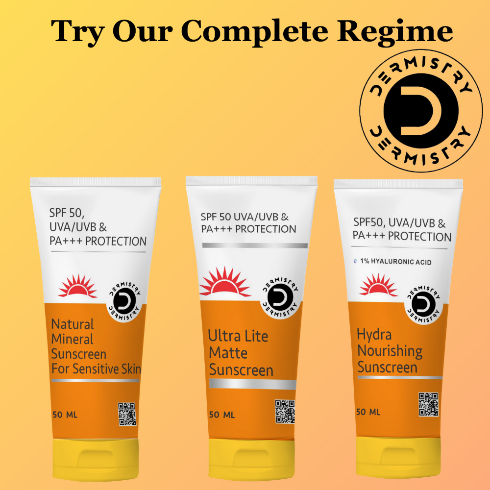 Dermistry 1% Hyaluronic Acid Ultra Hydrating Sunscreen for Dry Skin SPF 50 UVA UVB PA+++ Protection - Distacart