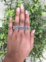 Thumbnail for Silver-Plated Alloy Silver Oxidised Ring And Earring Combo - The Pari - Distacart