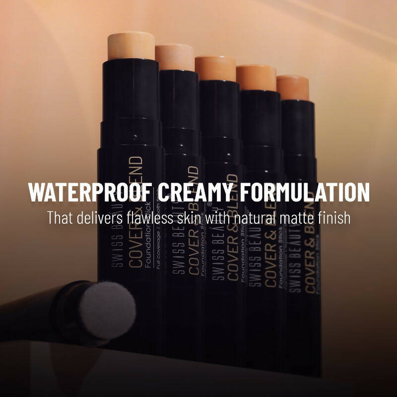 Swiss Beauty Cover & Blend Stick Foundation - 03 Shell Beige - Distacart
