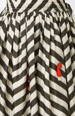 Thumbnail for Lil Drama Chromatic Fusion Girls Black & White Stripe Hand Embroidery Lehanga Choli - Distacart