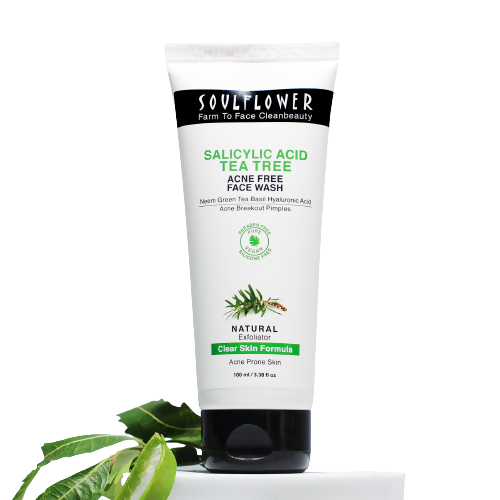Soulflower Salicylic Acid Tea Tree Acne Free Face Wash - Distacart