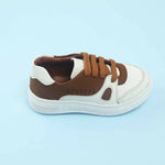 Thumbnail for Tiny Bugs Boys Lace Up Casual Shoes - White & Brown - Distacart