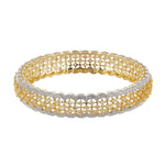 Thumbnail for Gold-Plated Alloy American Diamond Broad Bangle Set - The Pari - Distacart