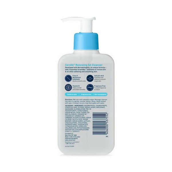 Cerave SA Smoothing Cleanser for Dry Rough Bumpy Skin - Distacart
