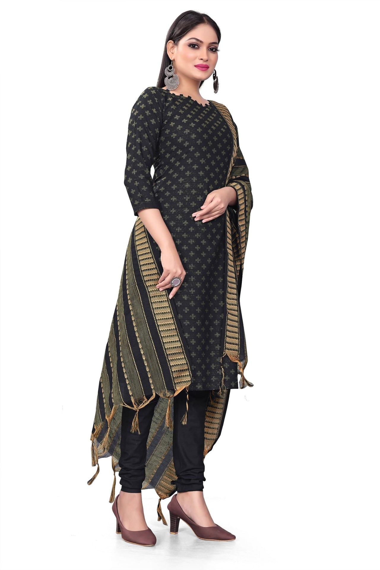 Blue Cotton Jacquard Woven Unstitched Dress Material - Amara - Distacart
