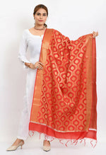 Thumbnail for Mominos Fashion Moeza Women's Banarsi Silk All Over Woven Design Red Dupatta - Distacart