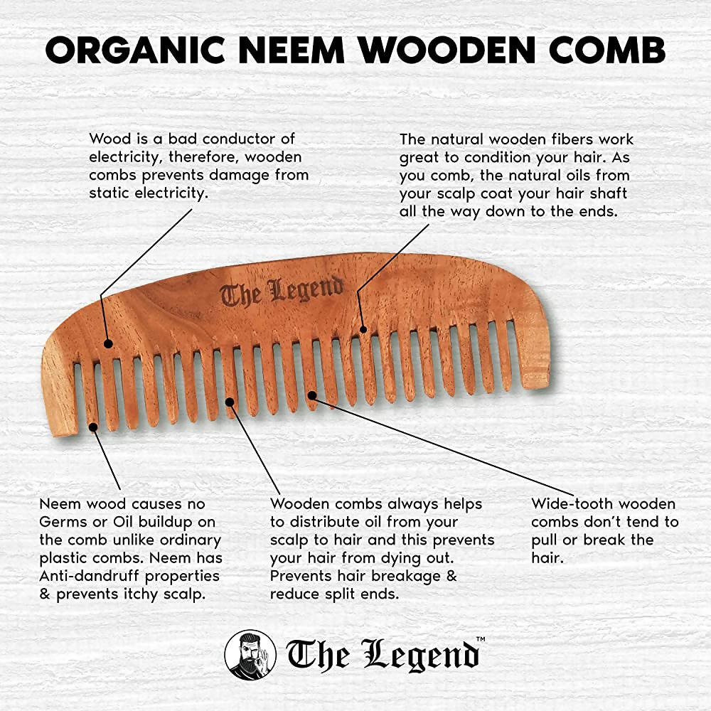 The Legend Organic Pure Neem Wood Comb Fine Teeth - Distacart