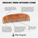 Thumbnail for The Legend Organic Pure Neem Wood Comb Fine Teeth - Distacart