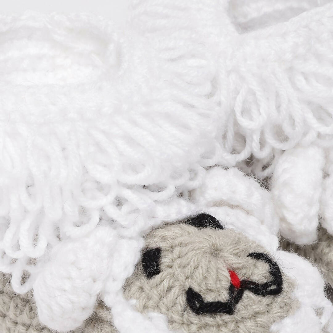 Chutput Kids Woollen Hand Knitted Animal Detailed Booties - Grey - Distacart