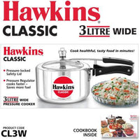 Thumbnail for Hawkins Classic Wide Pressure Cooker Aluminium 3 Litre (CL3W) - Distacart