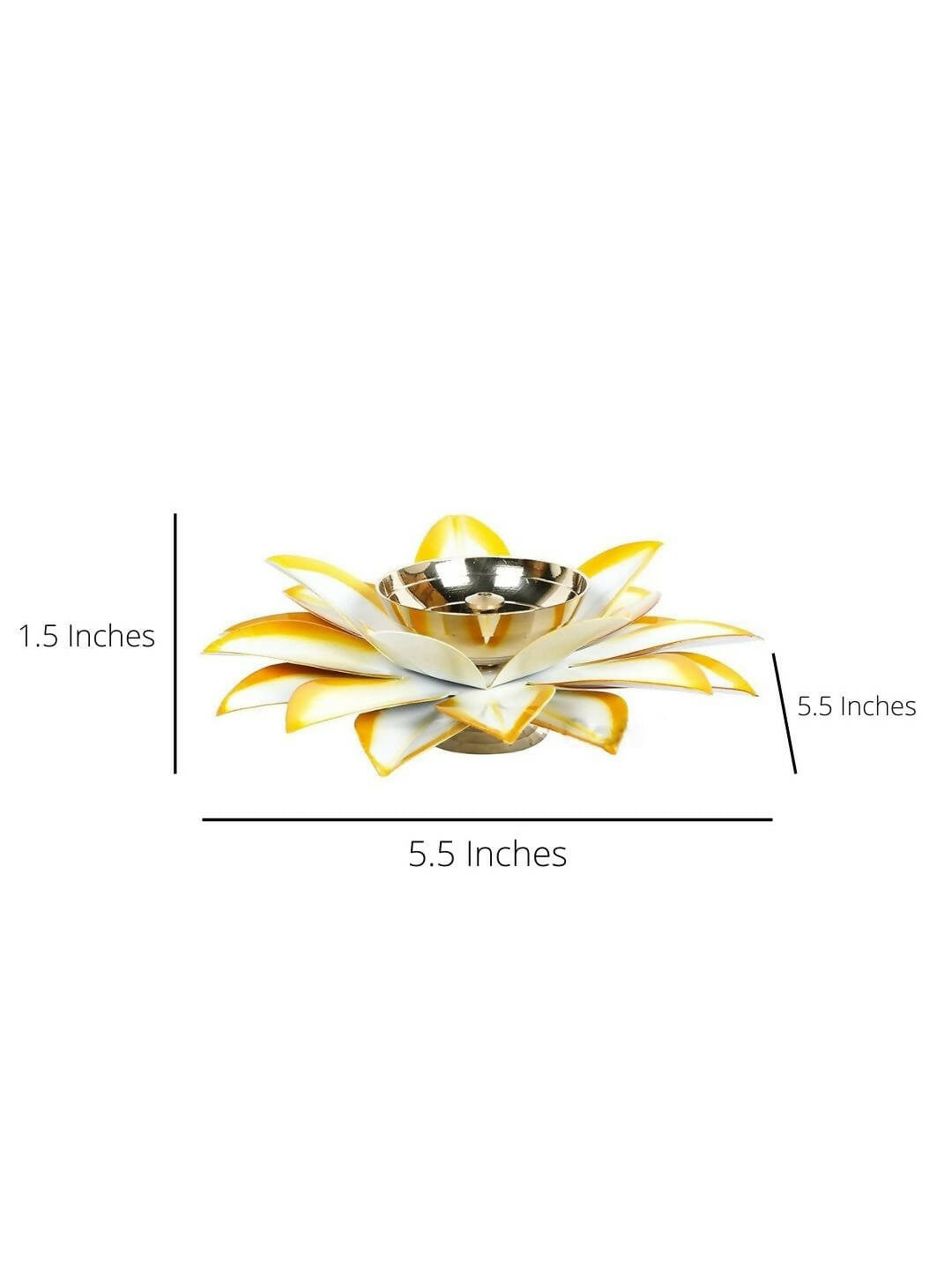 CraftVatika Gold-Toned Lotus Shaped Diya For Pooja - Distacart