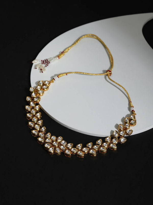 White Brass Gold-Plated Necklace - Ruby Raang - Distacart