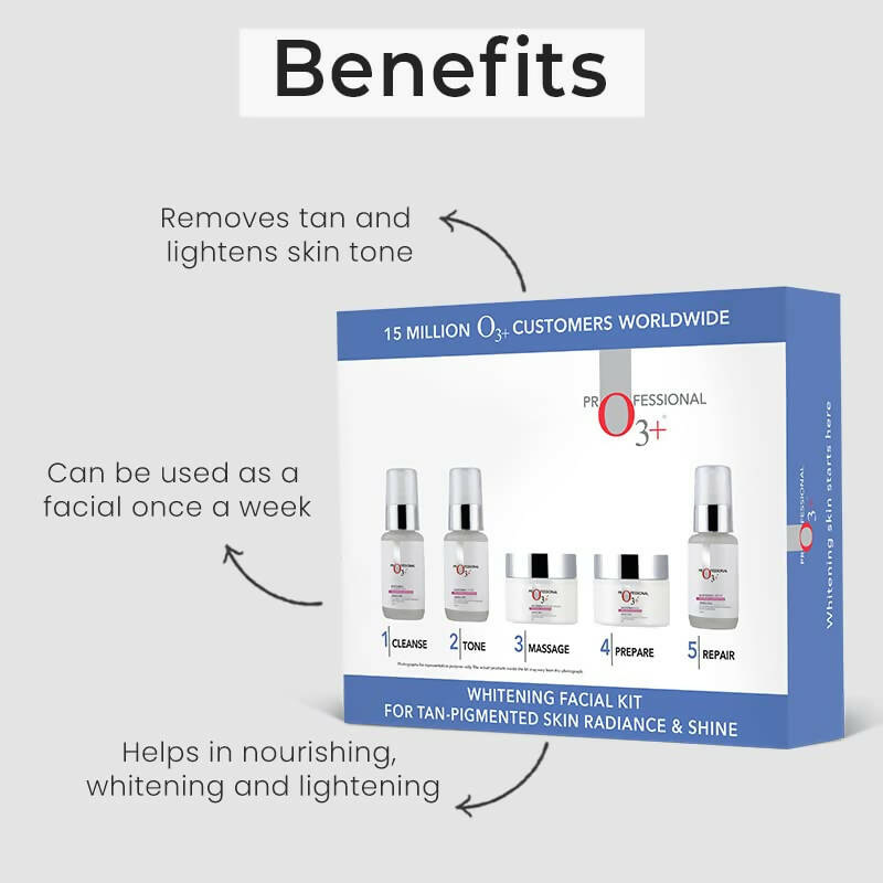 Professional O3+ Whitening Facial Kit for Tan-Pigmented Skin - Distacart