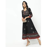 Thumbnail for Cheera Front Contrast Butning And Beautiful Block Print Design Anarkali Kurta