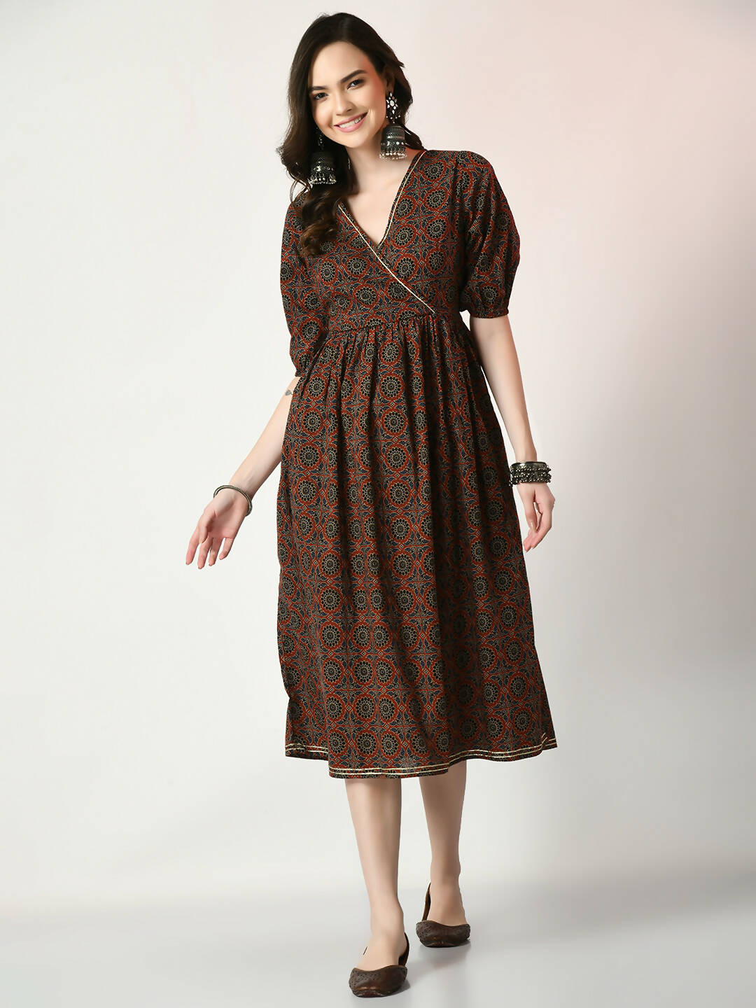 Myshka Women's Multi Empire Printed Dress - Distacart