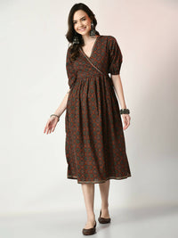 Thumbnail for Myshka Women's Multi Empire Printed Dress - Distacart