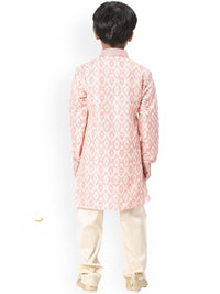 Thumbnail for Manyavar Boys Coral Ethnic Motifs Kurta Set - Distacart