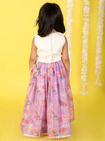 Thumbnail for Lil Drama Girls Ghaghra Choli Set - Purple - Distacart