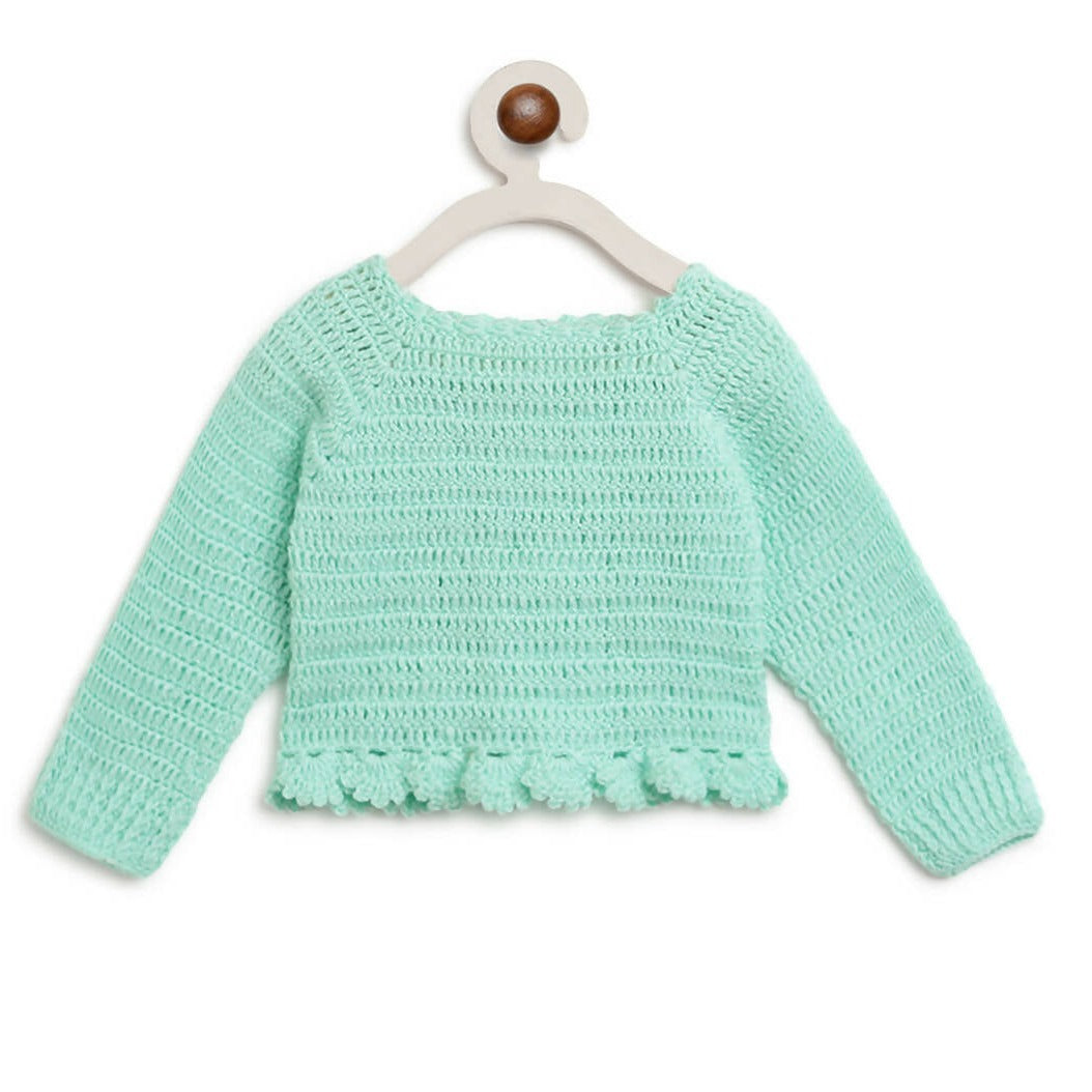 ChutPut Hand knitted Crochet Maharani Wool Dress - Green - Distacart