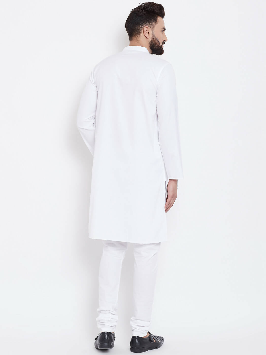 Even Apparels White Pure Cotton Men's Kurta With Band Collar - Distacart