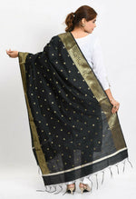 Thumbnail for Mominos Fashion Moeza Women's Banarsi Silk Woven Design Black Dupatta - Distacart