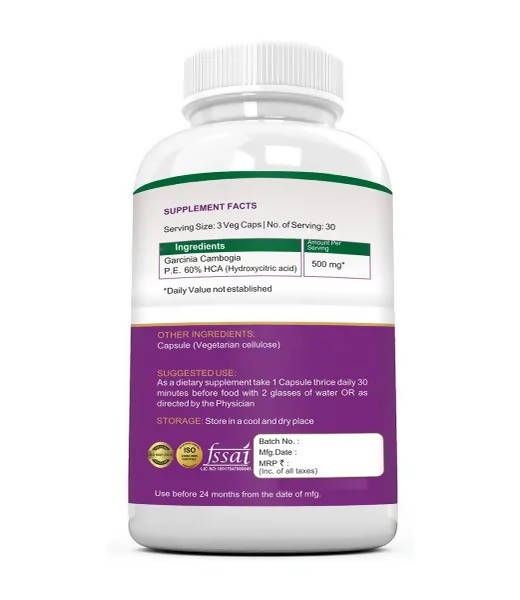 Ramini Bio Nutrition Garcinia Cambogia 500mg Veg Capsules - Distacart