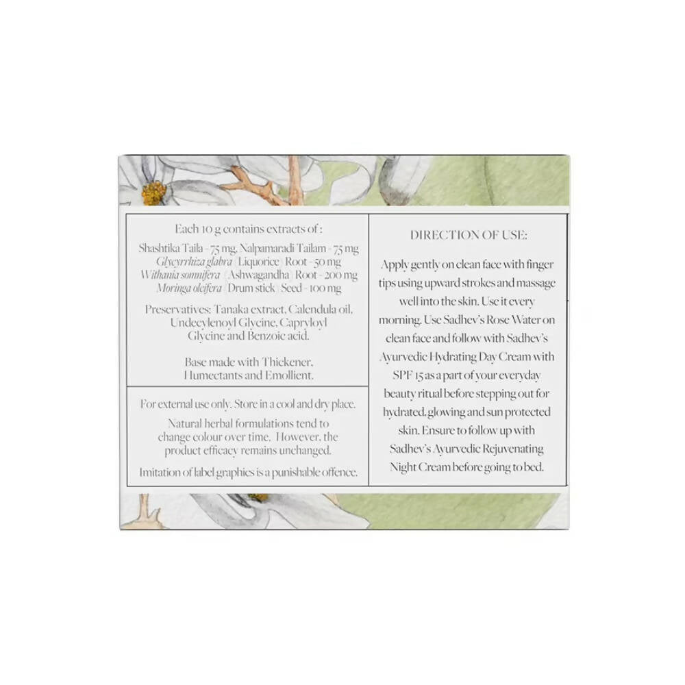 Sadhev Ayurvedic Hydrating Day Cream SPF 15 - Distacart