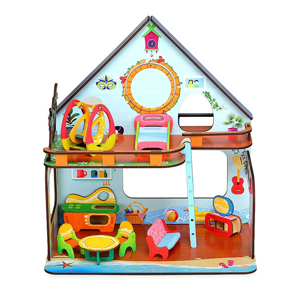 Webby Beach Villa The Weekend Escape All Side Play Doll House - Distacart