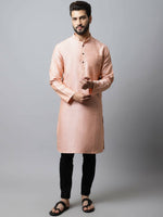 Thumbnail for Even Apparels Pink Color Pure Cotton Men's Kurta With Band Collar (SLD1186) - Distacart