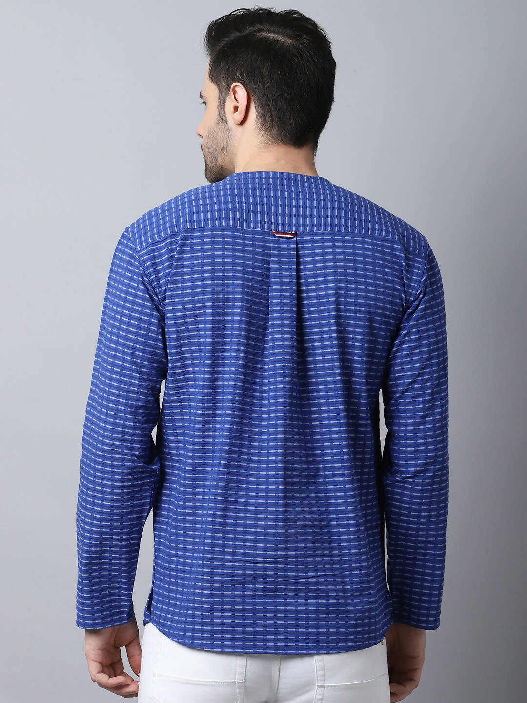 Even Apparels Blue Pure Cotton Round Neck Slit Kurta - Distacart