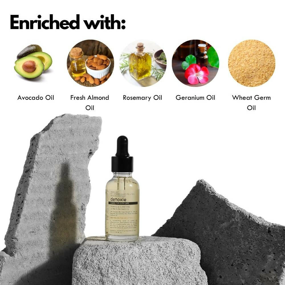Detoxie Calming & Clarifying Ultra Glow Face Oil - Distacart