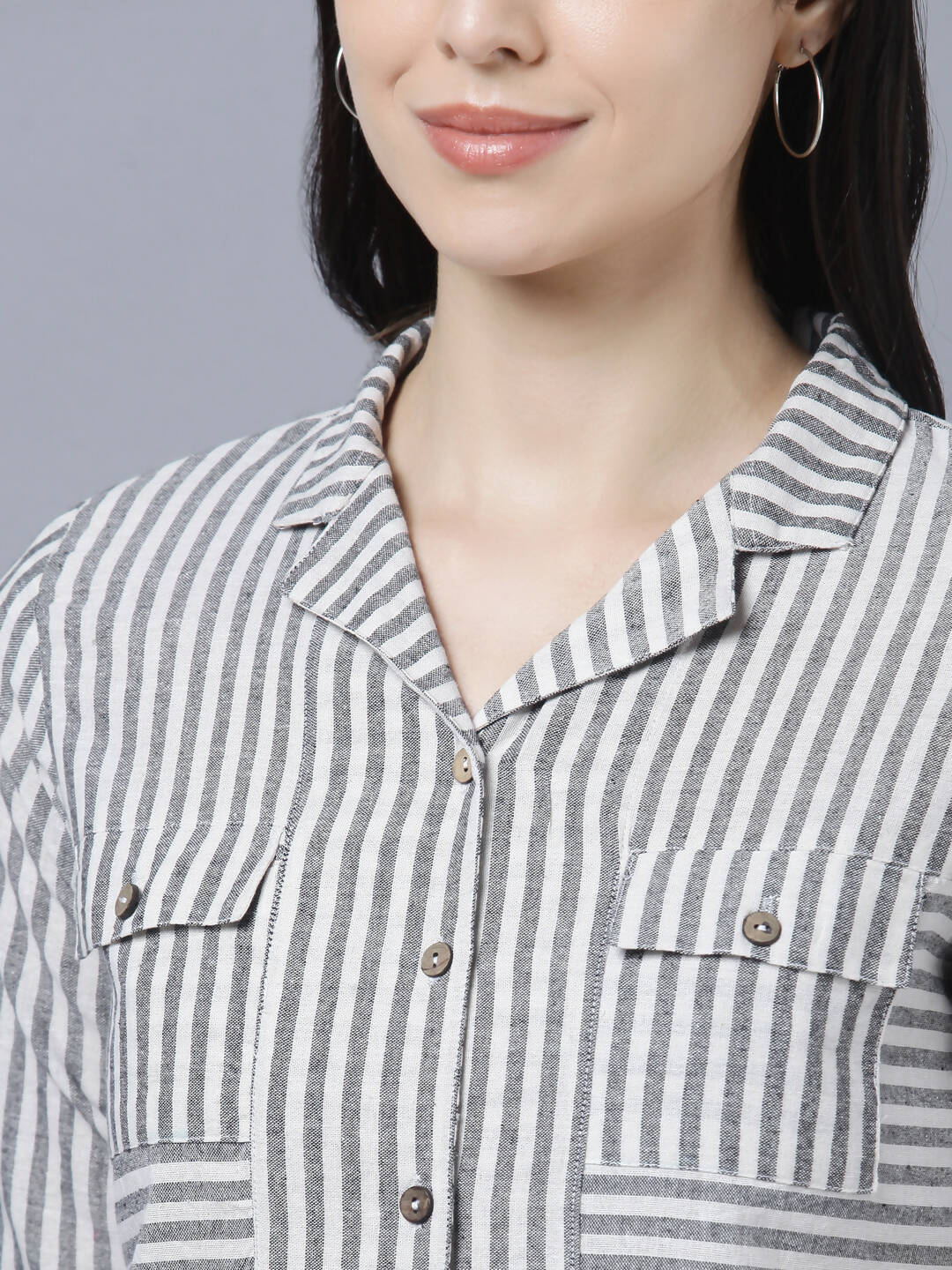 Myshka Stylish Grey 3/4 Sleeve Women's Cords Set - Distacart