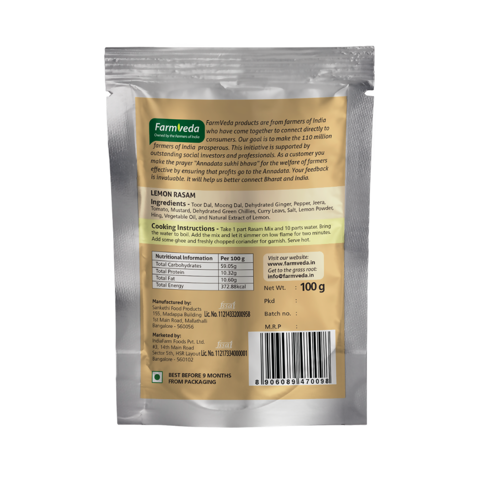 Farmveda Instant Mix- Lemon Rasam - Distacart