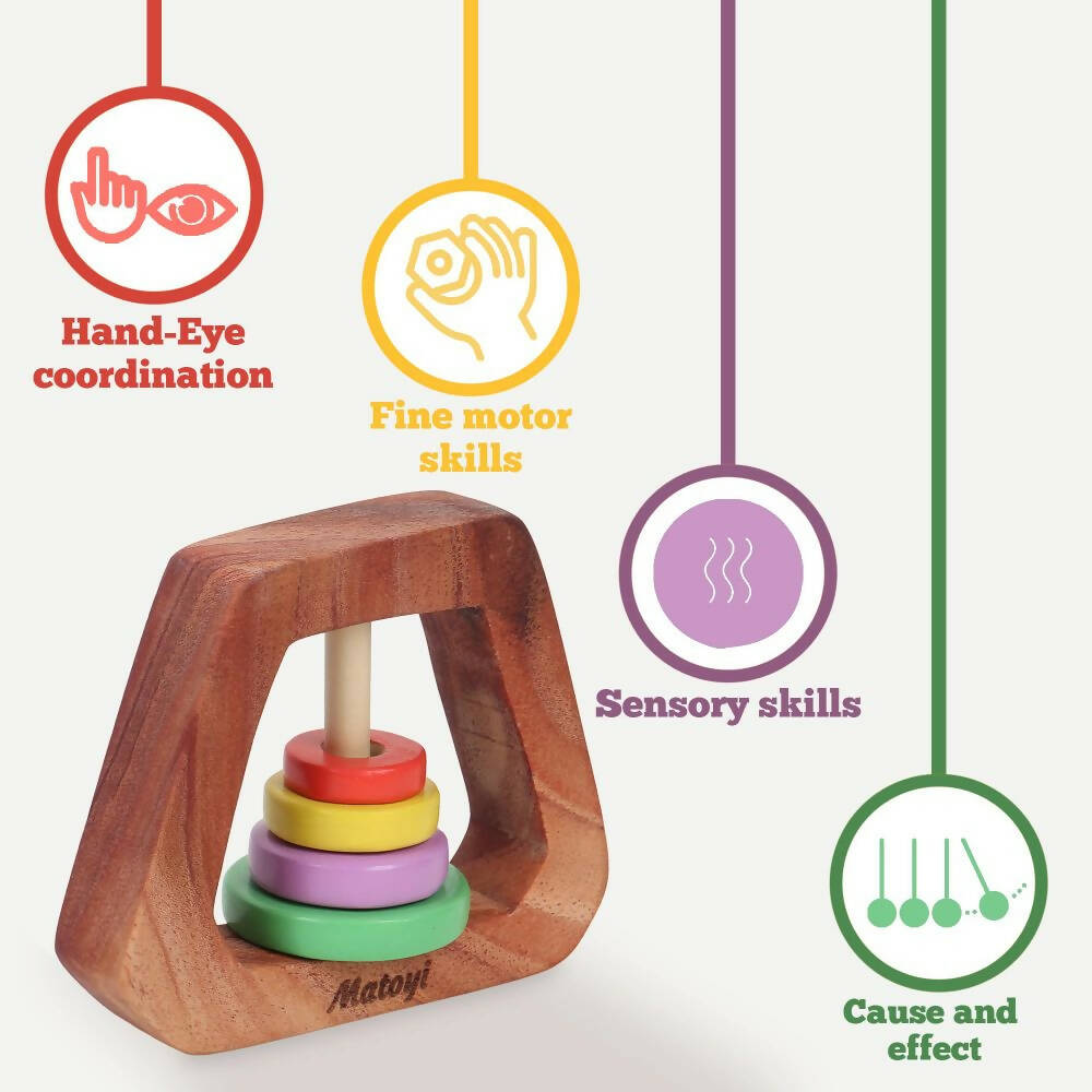 Matoyi Trapezium Wooden Baby Rattle - Distacart