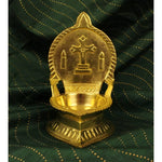Thumbnail for Spillbox Gold-Toned Brass Cross Diya Pooja Essential - Distacart