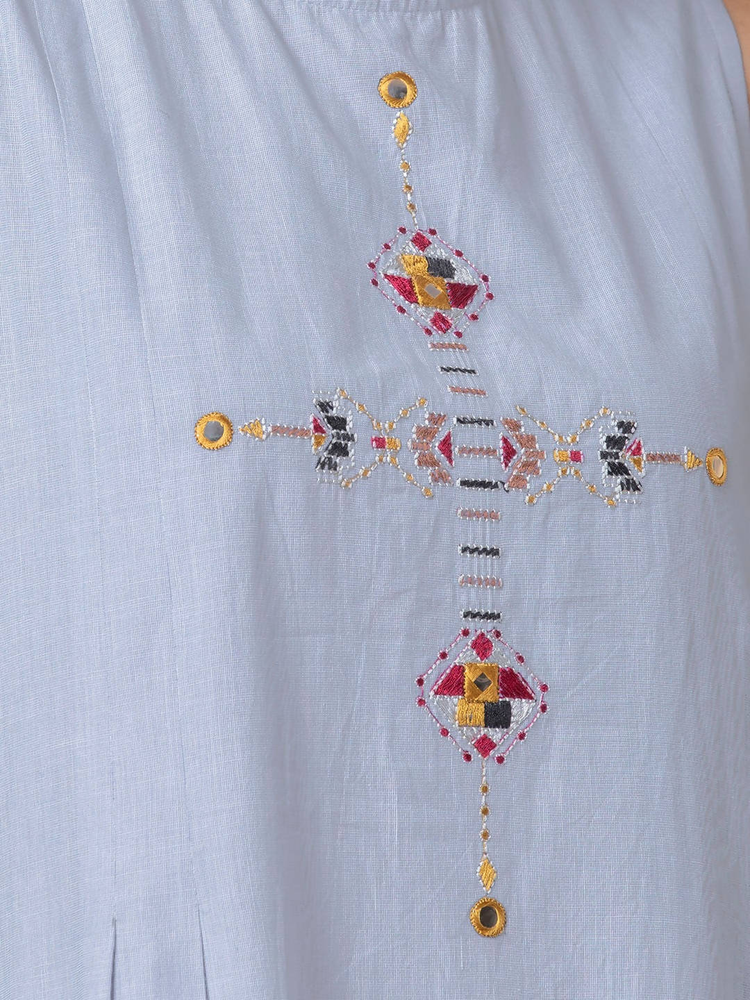 Indya Women Blue Solid A-Line Kurta - Distacart