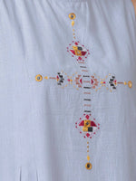 Thumbnail for Indya Women Blue Solid A-Line Kurta - Distacart