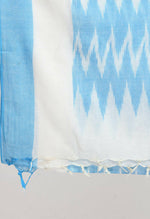 Thumbnail for Mominos Fashion Moeza Women's Handloom Cotton Ikkat Sky Blue Dupatta - Distacart