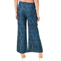 Thumbnail for Aniyah Rayon Block Print Flared Palazzo Blue Color (AN-168K)