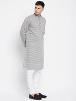 Thumbnail for Even Apparels White Pure Cotton Men's Long Kurta With Band Collar - Distacart